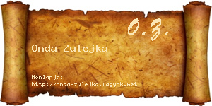 Onda Zulejka névjegykártya